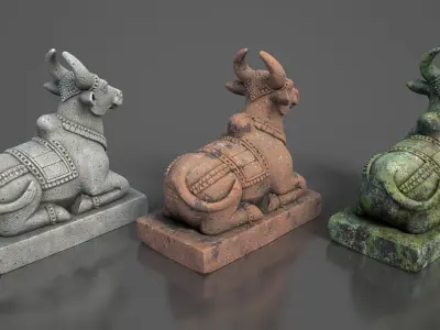 Ancient Khmer Statue11-250523 Low-poly 3D model