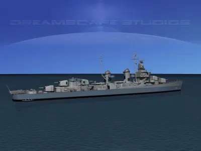 Fletcher Class Destroyer DD-537 USS Sullivans 3D model