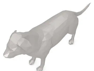 Dog Low Poly labrador retriever Low-poly 3D model