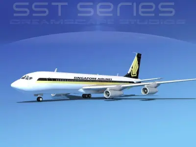 Boeing 707-320 SS Singapore Airlines 3D model