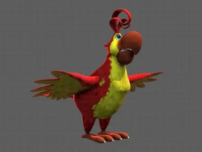 Parrot V01 Low-poly 3D model