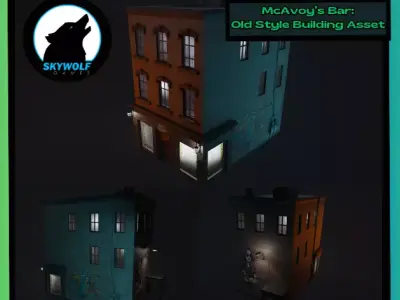 McAvoys Bar - Urban Old Style Building Asset Low-poly 3D model