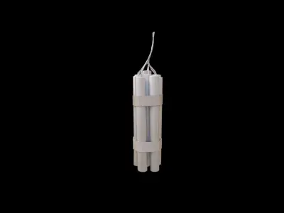 Dynamite candle hanging Low-poly 3D model