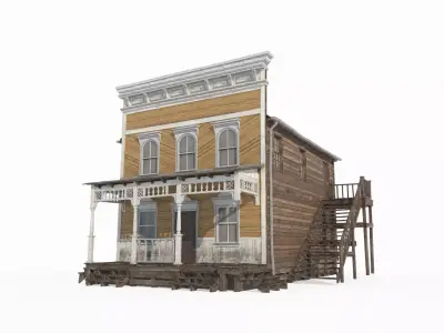 Old style residential buildings in the western region 3D model
