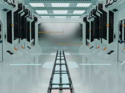 Bright Sci-Fi Corridor 3D model