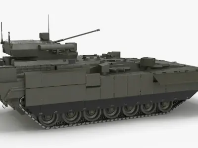T-15 Armata Green Clean No Logo Low-poly 3D model