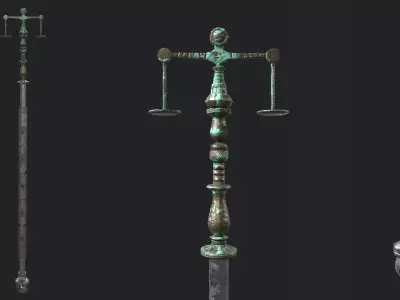 Fantasy Stylish- Staff of Balance Low-poly 3D model