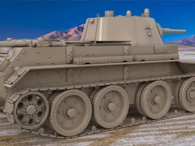 Tank BT 7 Clay Vray  3D model