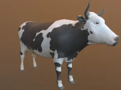 Cow low poly bull Low-poly 3D model
