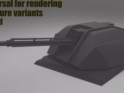 SC-FI Turret 30mm for  Eevee and Cycles  Low-poly 3D model