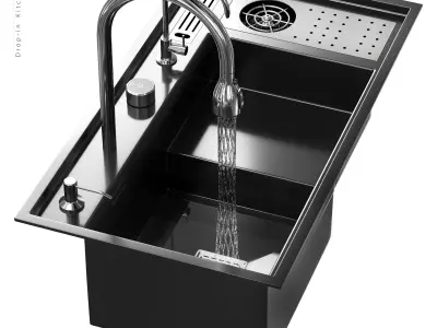 Drop-in Kitchen Sink 2 3D model