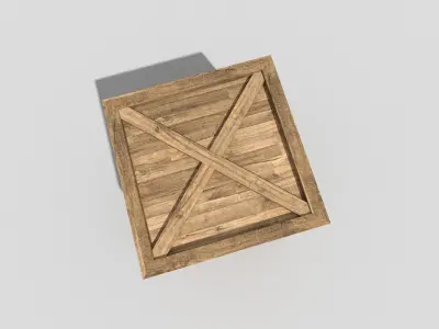 low poly wooden crate Low-poly 3D model shop