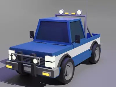 Police Truck Low-poly 3D model