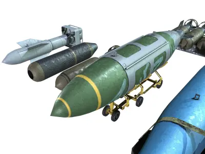 Military Aircraft Bomb Pack Low-poly 3D model