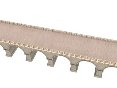 Arched stone bridge 3D model