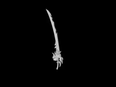 Corrupted Holy Long Sword Low-poly 3D model