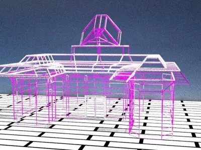 Low Poly Historic Building Cinema for Gaming Project etc Low-poly 3D model