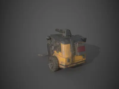 Post Apocalyptic Monster Tricycle Low-poly 3D model