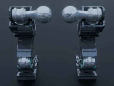 Mecha Limbs Rigged Robot Legs Game Ready Low-poly 3D model