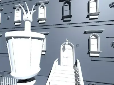 New York City Fancy Building Facade - NO Textures 3D model