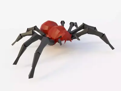 Spider 3d model origami Low-poly 3D model