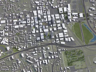 Winston-Salem Low-poly 3D model