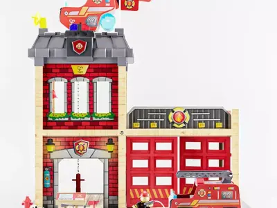 Hape Firehouse Play Set Low-poly 3D model