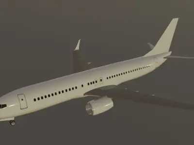 Boeing 737-800 Split Scimitars low poly 3D Model with cockpit Low-poly 3D model