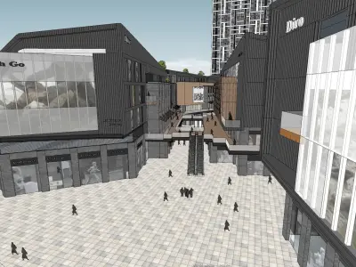 commercial zone Low-poly 3D model