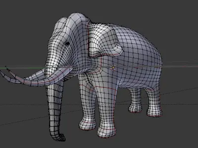 Low Poly Asian Elephant Low-poly 3D model