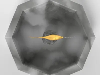 Fountain with Fish Sculpture 3D model