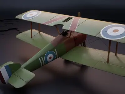 Sopwith Camel - ww1 airplane 3D model