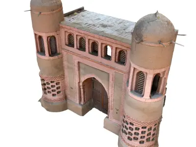 medieval nomad castle Low-poly 3D model