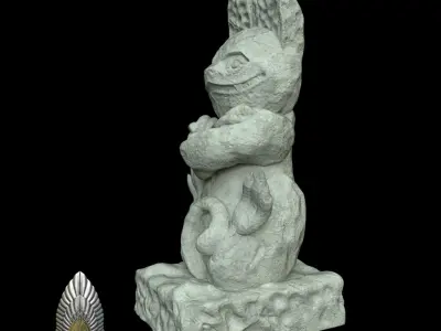 Loth Cat GArden Gnome 3d digital download Garden Statue 3D print model