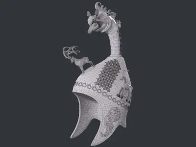 SubD Scythian Helmet 3D model