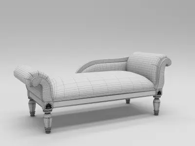 Wooden elegant divan sofa Free 3D model