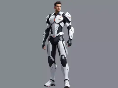 Futuristic Sci-Fi Soldier 3D Character Model 3D model