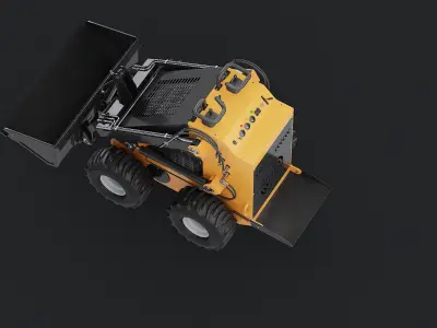 Skid Steer Loader Mini Yellow 3D model purchase