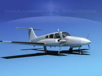 Piper PA-44-180 Seminole Bare Metal 3D model