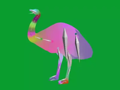 Emu Bird Free low-poly 3D model
