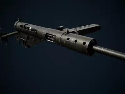 STEN Mk II - WW2 British Submachine Gun PBR Low-poly 3D model Low-poly 3D model