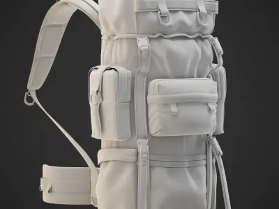 Military Backpack Collection Low-poly 3D model
