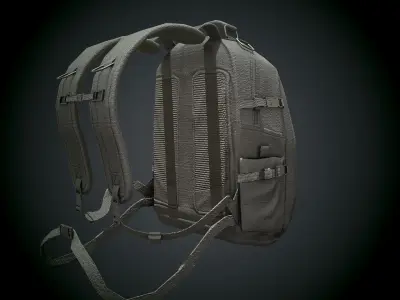 Low Poly Tactical Back Pack Game Asset Low-poly 3D model