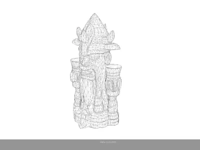 Low Poly Stylized Totem 3 AI Low-poly 3D model