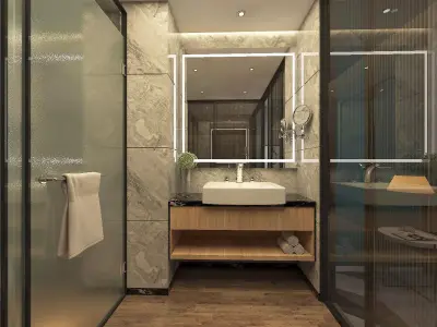 Modren Nordic Style Bathroom Design 3D model