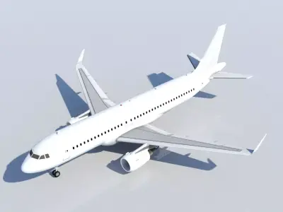 Airbus A320 ceo CFM Winglets  Low Poly Static Blank Low-poly 3D model