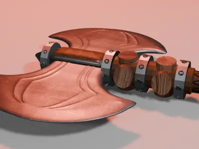 Lowpoly Battle Axe Ancient Warriors Essential Free 3D model