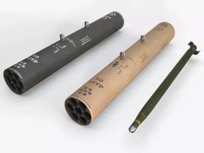  Missile Launcher M-260 Low-poly 3D model