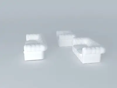 couch three sofas Free 3D model