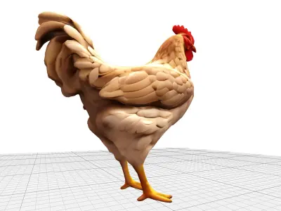Chicken Lowpoly Low-poly 3D model